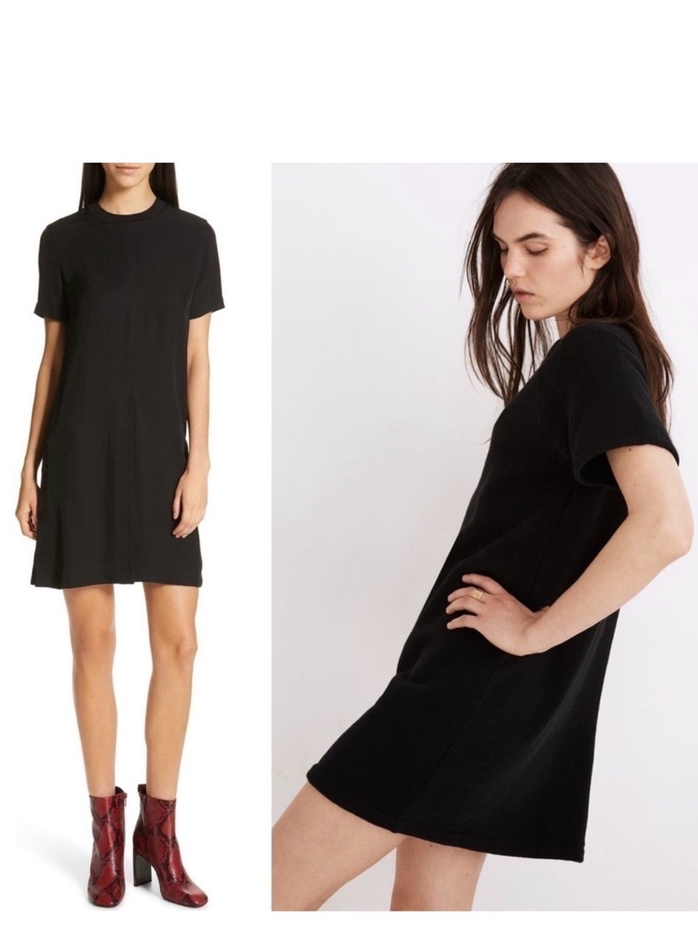 NWT RAG & BONE 90s Twill Short Sleeve Relaxed Fit Shift Mini T-Shirt Dress‎ XXS